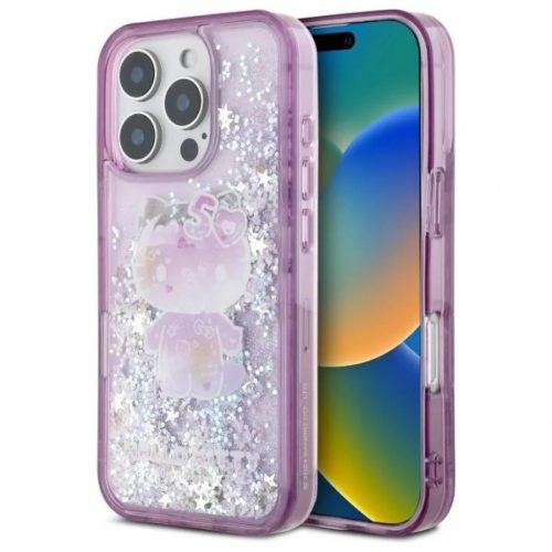 Hello Kitty HKHCP16XL50PPU iPhone 16 Pro Max 6.9" lila/lila keménytok Liquid Glitter 50TH Anniversary Party tok